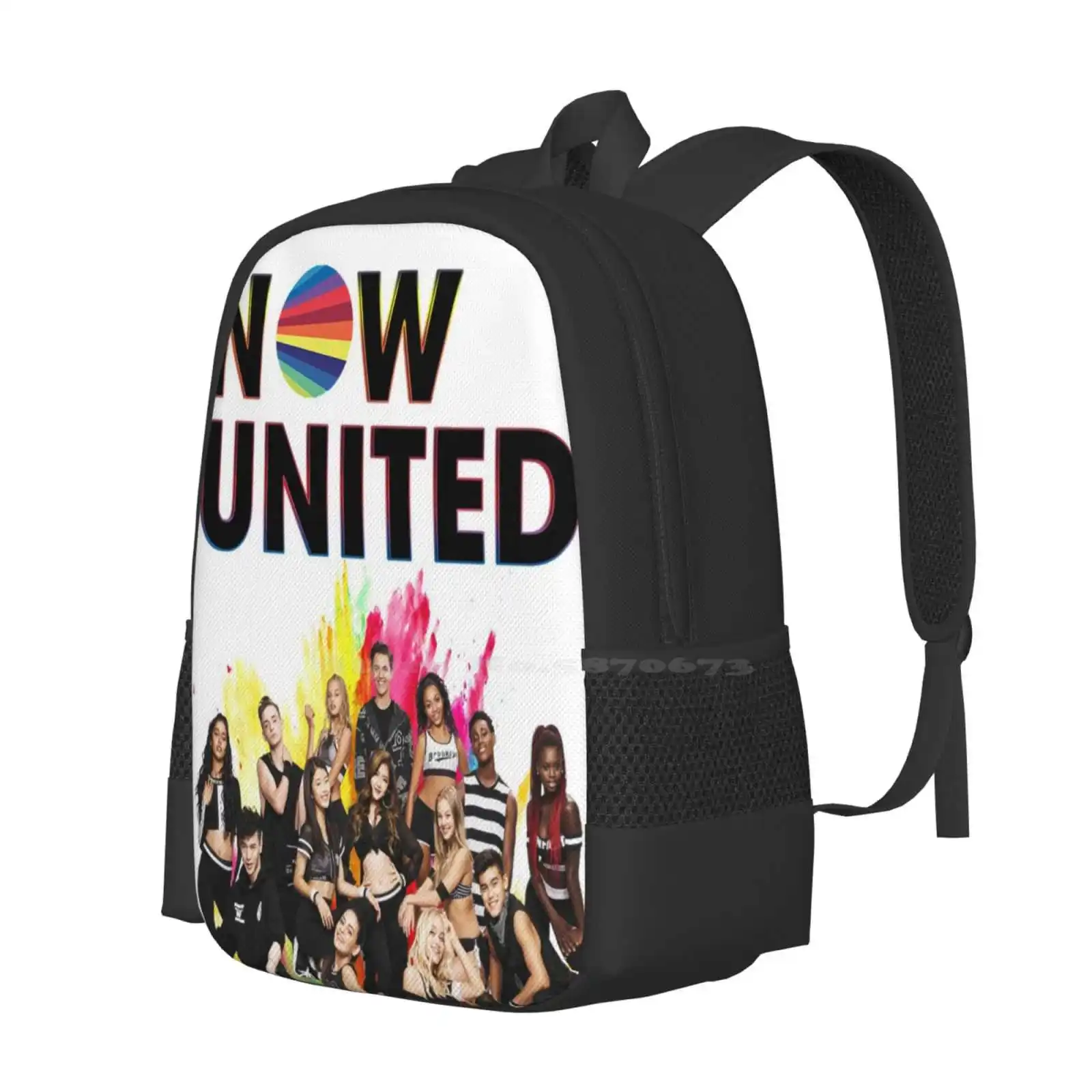 Agora United Neon Lights Colors Smash Mochila, Escola de Alunos, Laptop, Bolsa de Viagem, Floral Pop Music, Brasil Annah