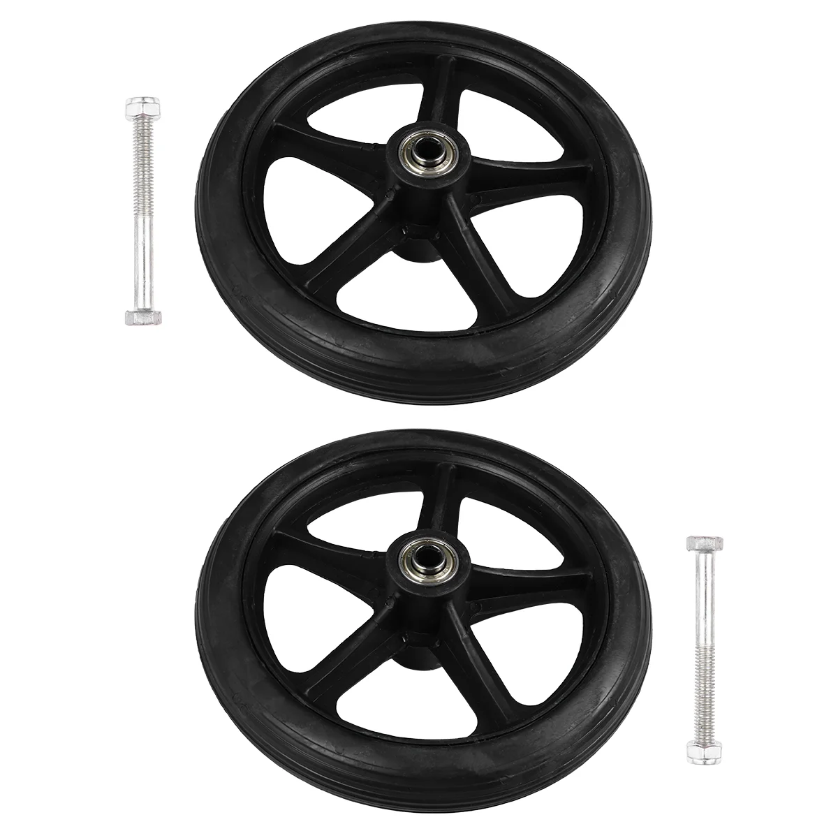 

2 Pcs Wheelchair Accessories 7 Inch Solid Front Replacement Wheels Polyurethane Rubber Smooth Quiet Wear Resistant High Load