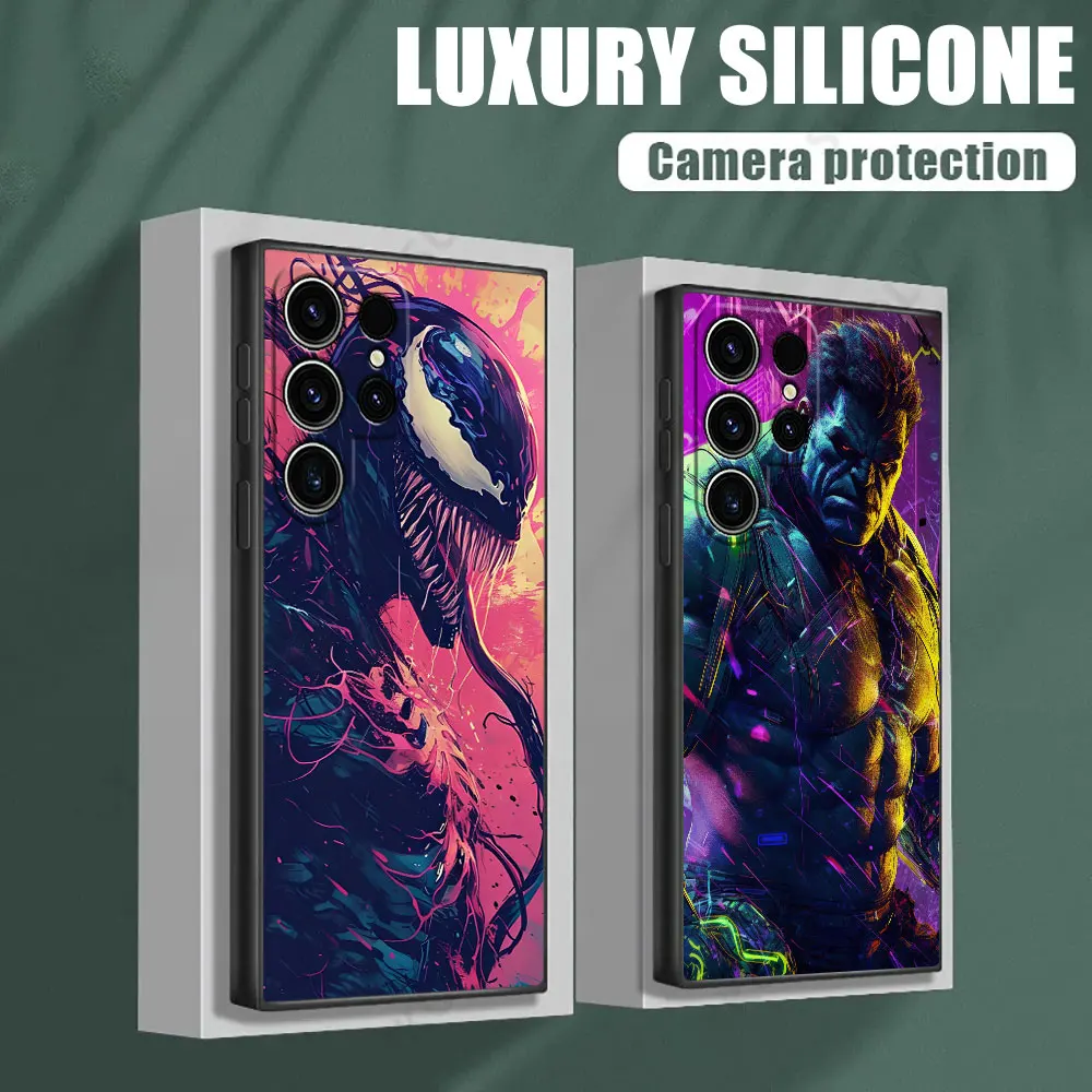 Marvel Heroes Phone Case For Samsung Galaxy S24 Ultra Cases S23 S21 S20 FE S22 9 S24 Plus Note 20 Ultra 10 S23 5G Silicone Cover