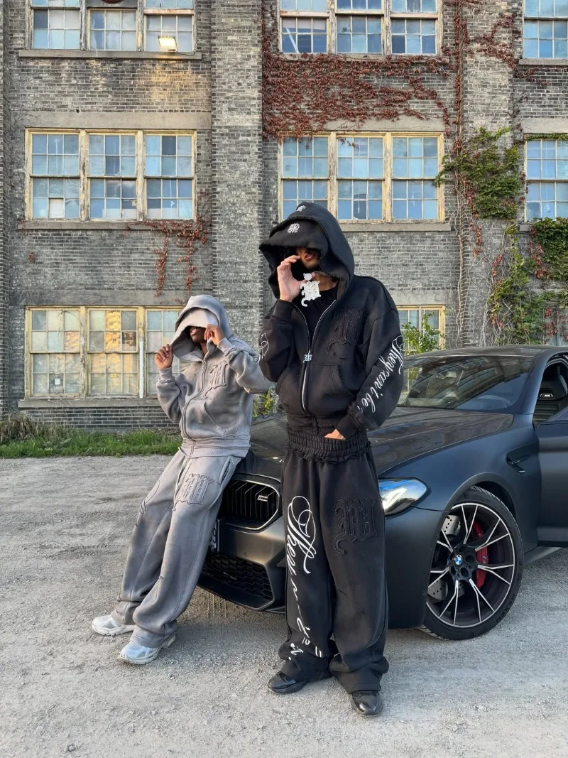 

Y2K American retro high street personality turn-over design men hoodie Fashion gothic trendy hip-hop punk Harajuku sweatshirts