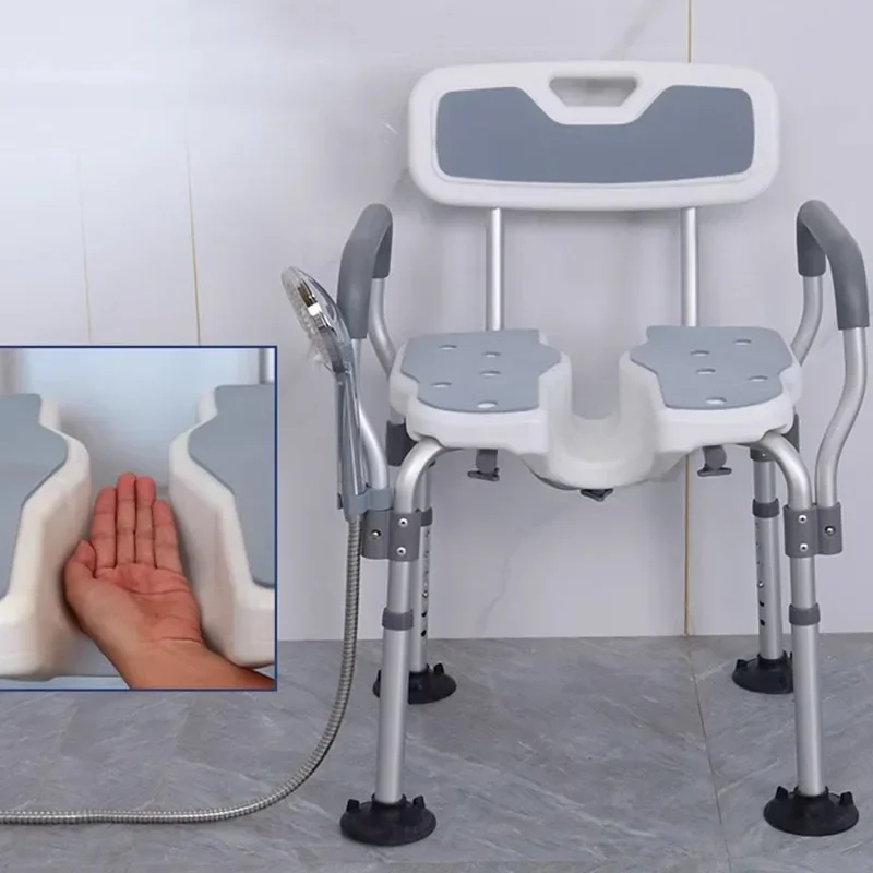 Non Slip Bath Shower Chair for Adults Elderly Stroke Patients with Hemiplegia Safety Bathtub Bench Adjustable Height