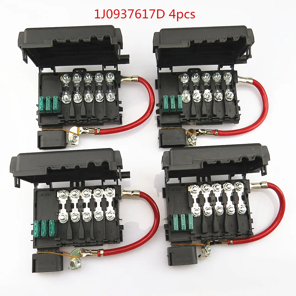 SCJYRXS 4Pcs Car Battery Fuse Box Assembly 1J0937617D 1J0 937 617D 1J0 937 617 D For Golf Bora MK4 Beetle Seat Leon Toledo