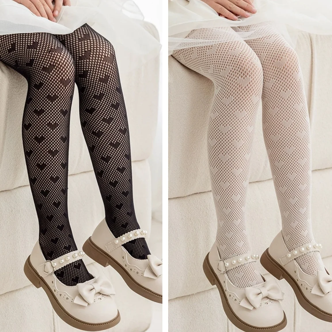 2PCS Baby Girl Tights Hollow Out Kids Dance Stocking Sock Summer Children School Student Tights Princess Black White Pantyhose