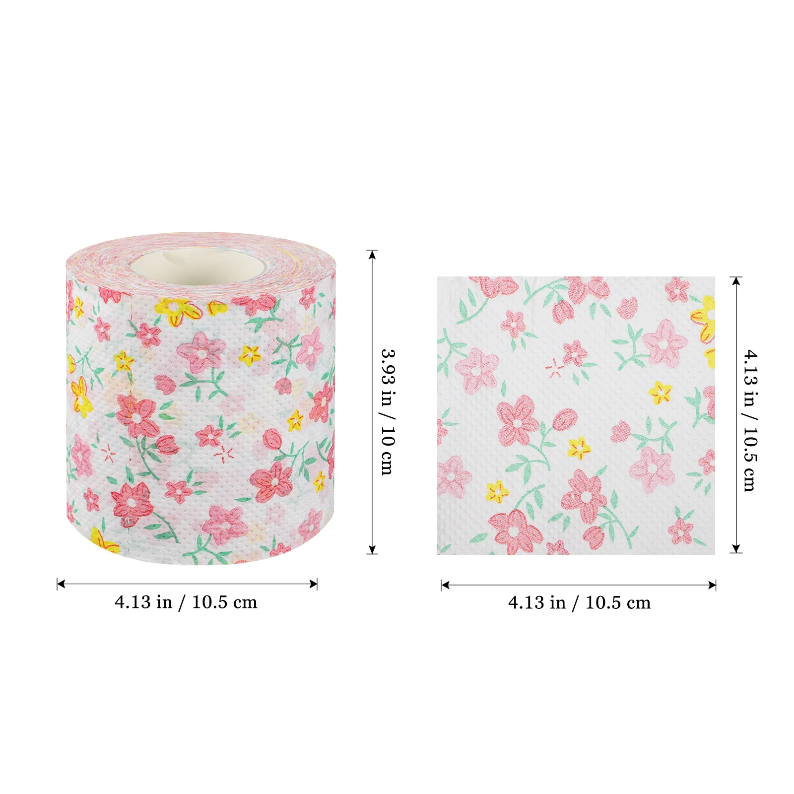 2 Rolls Printed Paper Commercial Toilet Fake Tissue Floral Office Soft Flower Napkins