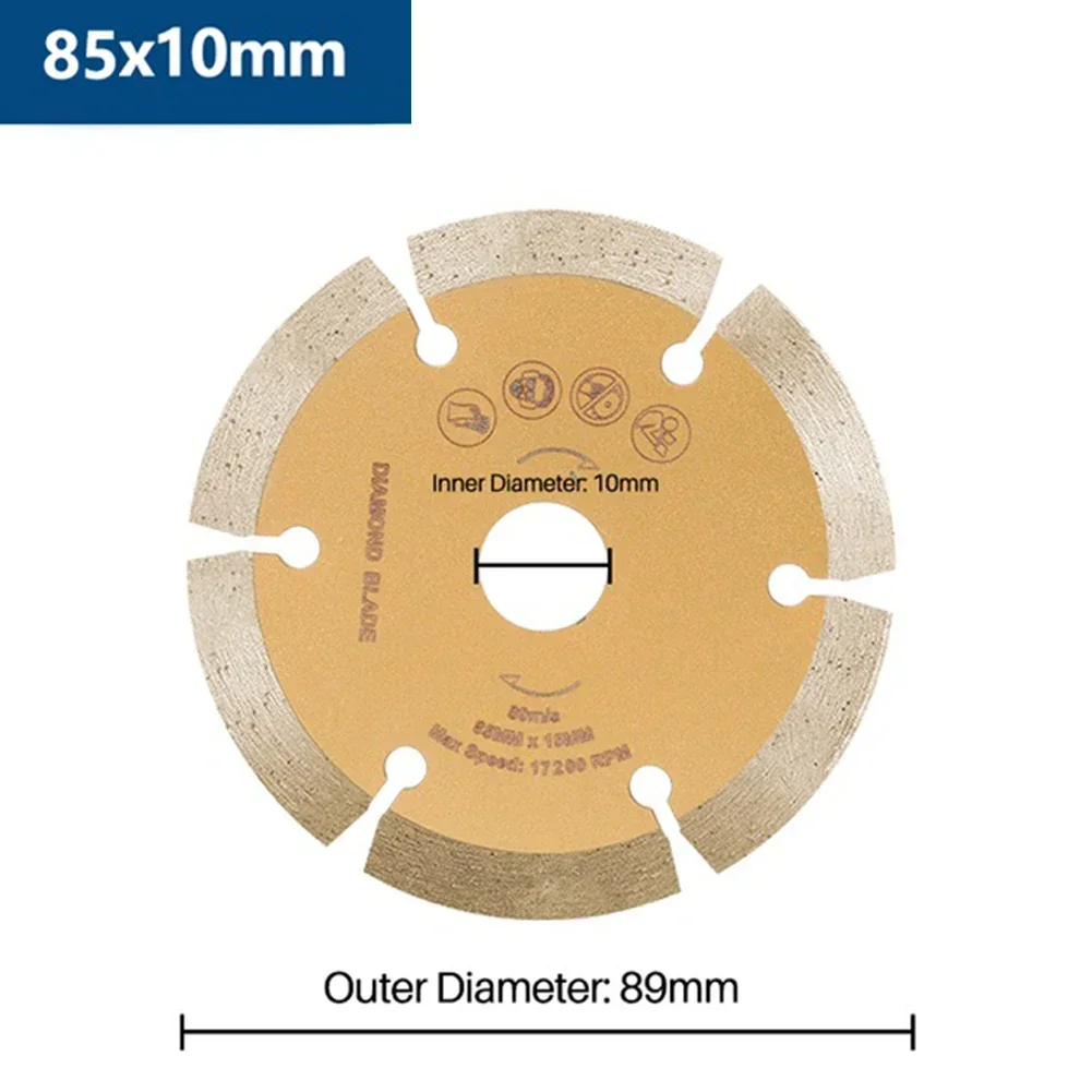 Imagem -04 - Disco de Corte de Diamante Telha Cerâmica Mármore Cortador Seco Lâmina de Serra Circular para Moedor de Ângulo 85 89 115 mm