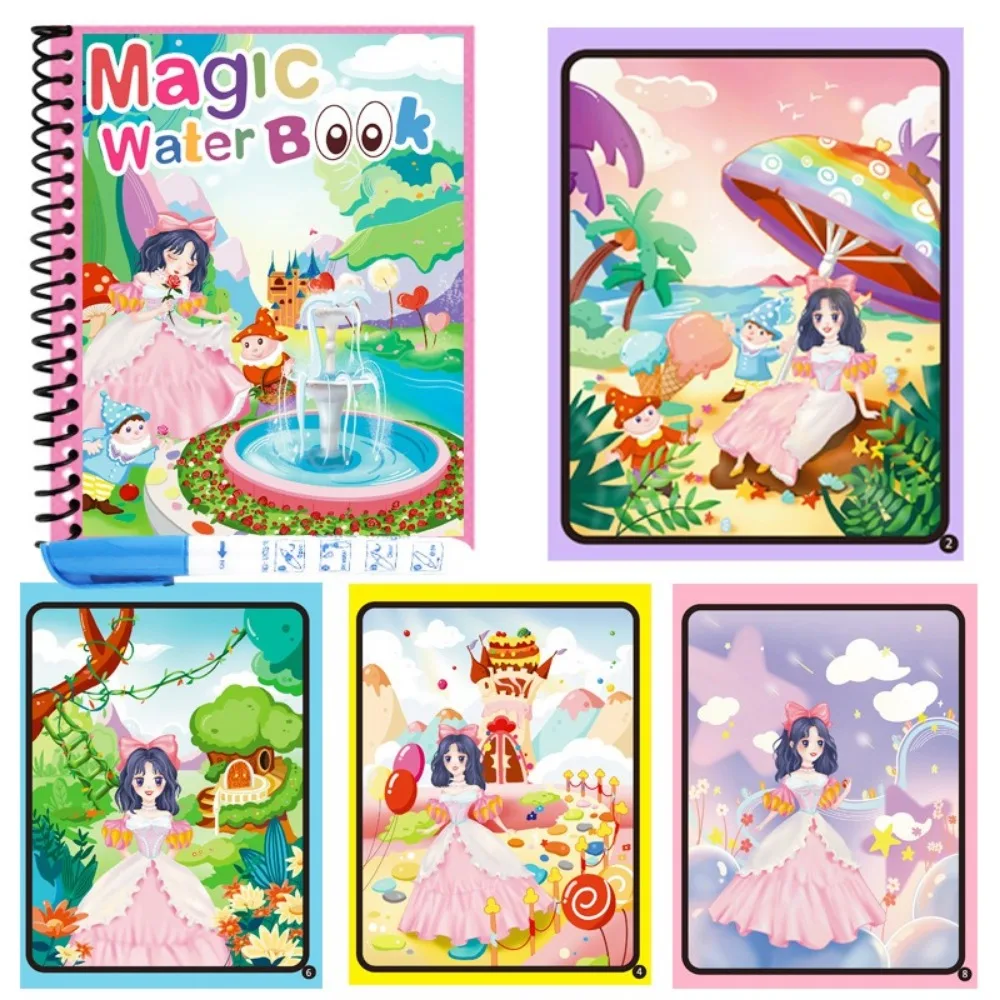 New Children Magic Book Reusable DIY Watercolor Painting Book Animal Coloring Books Education and Learning