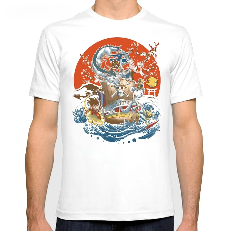 Camiseta con estampado de ANIME japonés para hombre, camisa de manga corta con cuello redondo, personaje de dibujos animados, moda de verano