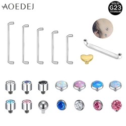 AOEDEJ 16G 3PCS Titanium Collar Bone Piercing Zircon Anchor Dermal Opal Stone Micro Dermal Face Chest Surface Piercings Jewelry