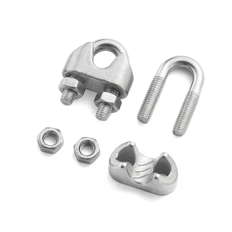 Picture 5: 1-5pcs M2-M32 304 Stainless Steel U Type Wire Rope Clamp Cable Bolts Fastening Rigging Hardware Clamps