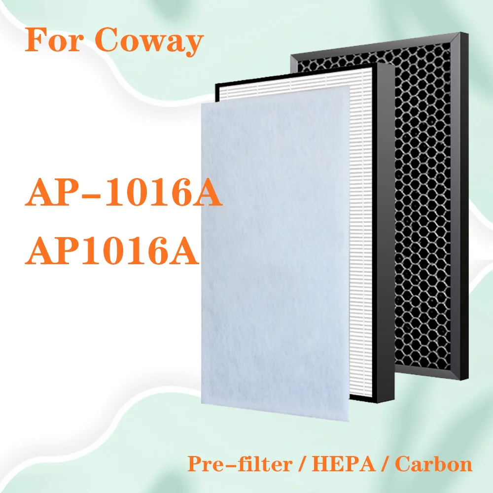 

For Coway Air Purifier AP-1016A AP1016A Replacement HEPA Filter and Activated Carbon Deodorizing Filter