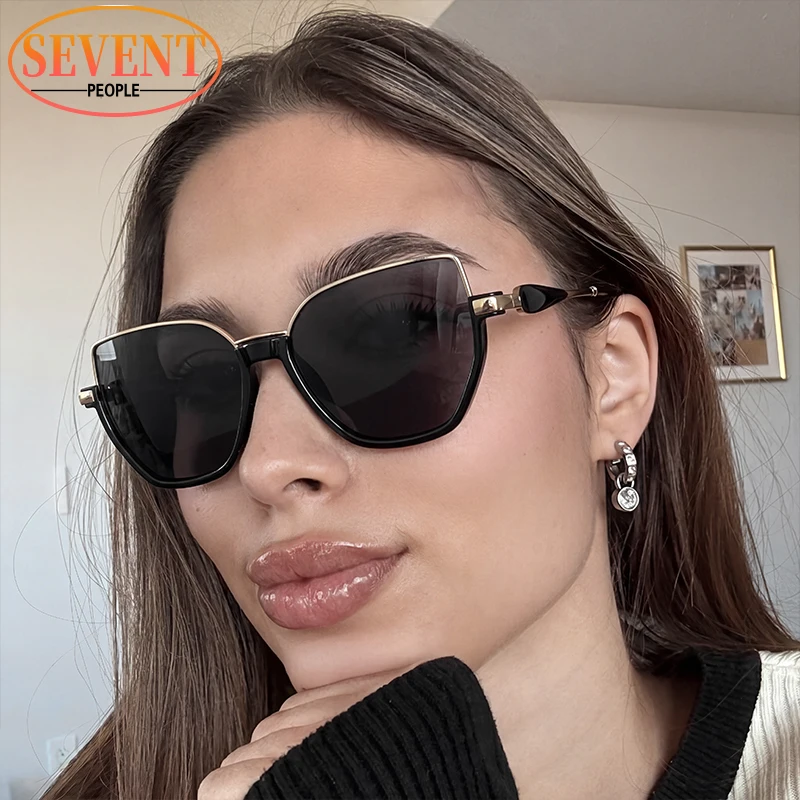 Trendy Oversized Sexy Cat Eye Punk Sunglasses Women 2026 Luxury Brand Big Frame Polygon Sun Glasses Retro Driving Shades UV400