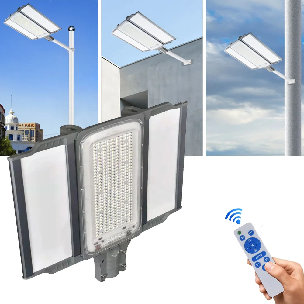 الملونة RGB اللون تغيير Led الشمسية للطي ضوء الشارع مع جهاز التحكم عن بعد RGB 600 واط الإعلان في الهواء الطلق وقوف السيارات الإضاءة