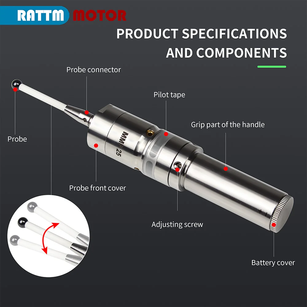 Imagem -06 - Fotoelétrico Edge Finder para Máquina Cnc Mmp25 Usinagem Cnc Led Sound Optical Edge Finder Touch Probe Alta Precisão 0001