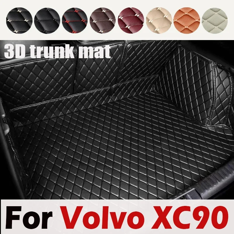 Car trunk mat for Volvo XC90 Seven seats 2016 2017 2018 2019 2020 2021 2022 Cargo Liner Carpet Interior Parts Accessories Cover