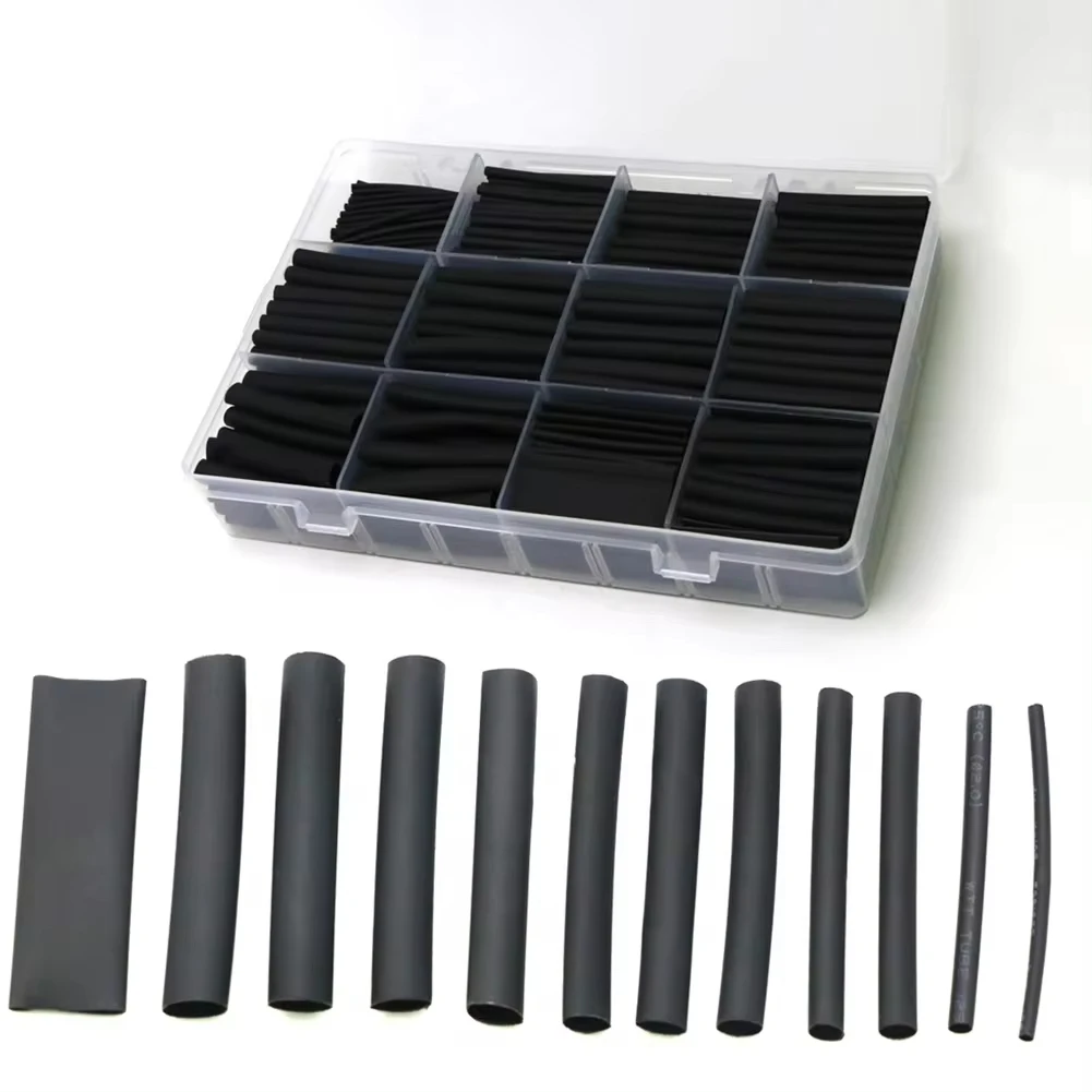 

127/150 /170 /650 Pcs Heat Shrink Sleeving Tube Assortment Kit Electrical Connection Wire Wrap Cable Waterproof Shrinkage 2:1