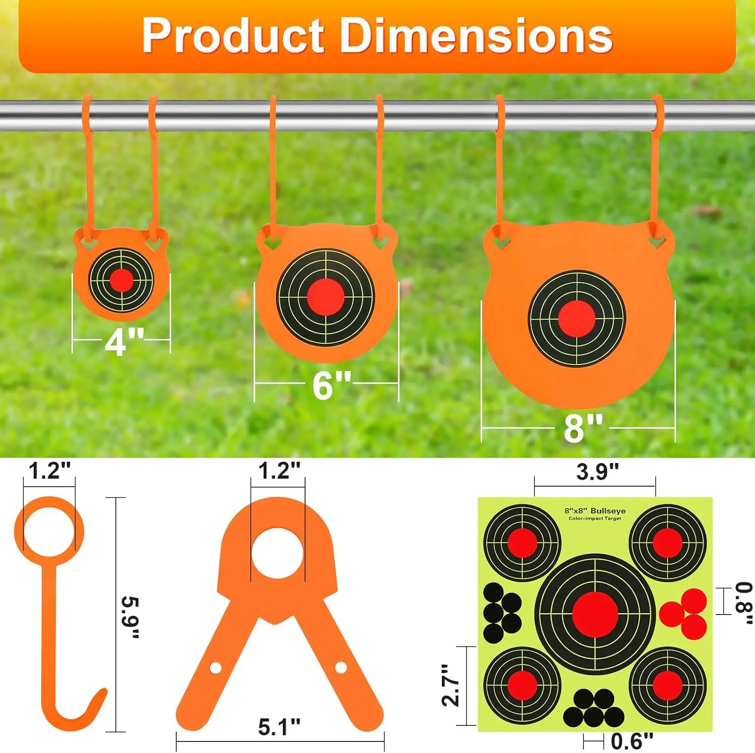 High - Quality AR500 10mm Shooting Target Plate with Chain - Hanging Design for Training