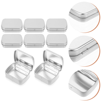 10 Pcs Tin Box Iron Can Small Case Candy Jar Containers with Lids Cookie Organizer Objects Spice Rectangular