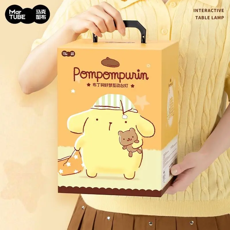 Anime Cartoon Pompompurin Good‑Dream Interactive Table Lamp Soft Eye‑Caring Light Voice‑Controlled Creative Gift Set Cute Lovely