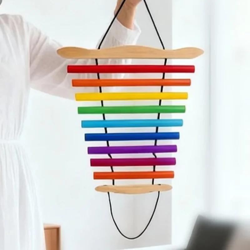 9-Note Aluminum Sound Beam Meditation Handheld Wind Chime Outdoor Sound Healing Yoga Hanging Bell Portable Swinging Wind Chime