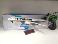 1:85 Scale 47cm 737 Aircraft Model Ryanair Ireland B737-800 Aircraft Model Die-Cast Resin Aircraft with LED Lights