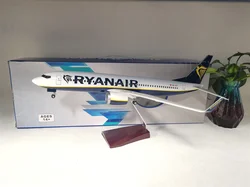 1:85 Scale 47cm 737 Aircraft Model Ryanair Ireland B737-800 Aircraft Model Die-Cast Resin Aircraft with LED Lights