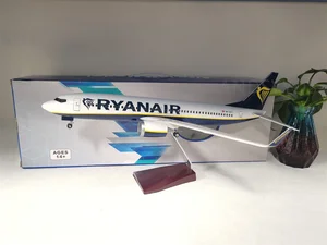 Skala 1:85 47cm 737 Model Pesawat Ryanair Ireland B737-800 Model Pesawat Pesawat Resin Die-Cast dengan Lampu LED 8 penjualan terbaik boeing 737 800 - №