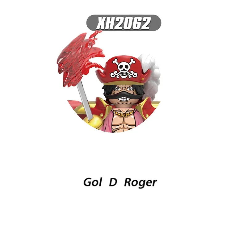 X0356 X0355Gol D Roger Japońskie anime Seria Kreskówkowe klocki Mini figurki Głowy Zabawki dla dzieci Jednoczęściowy Luffy Zoro