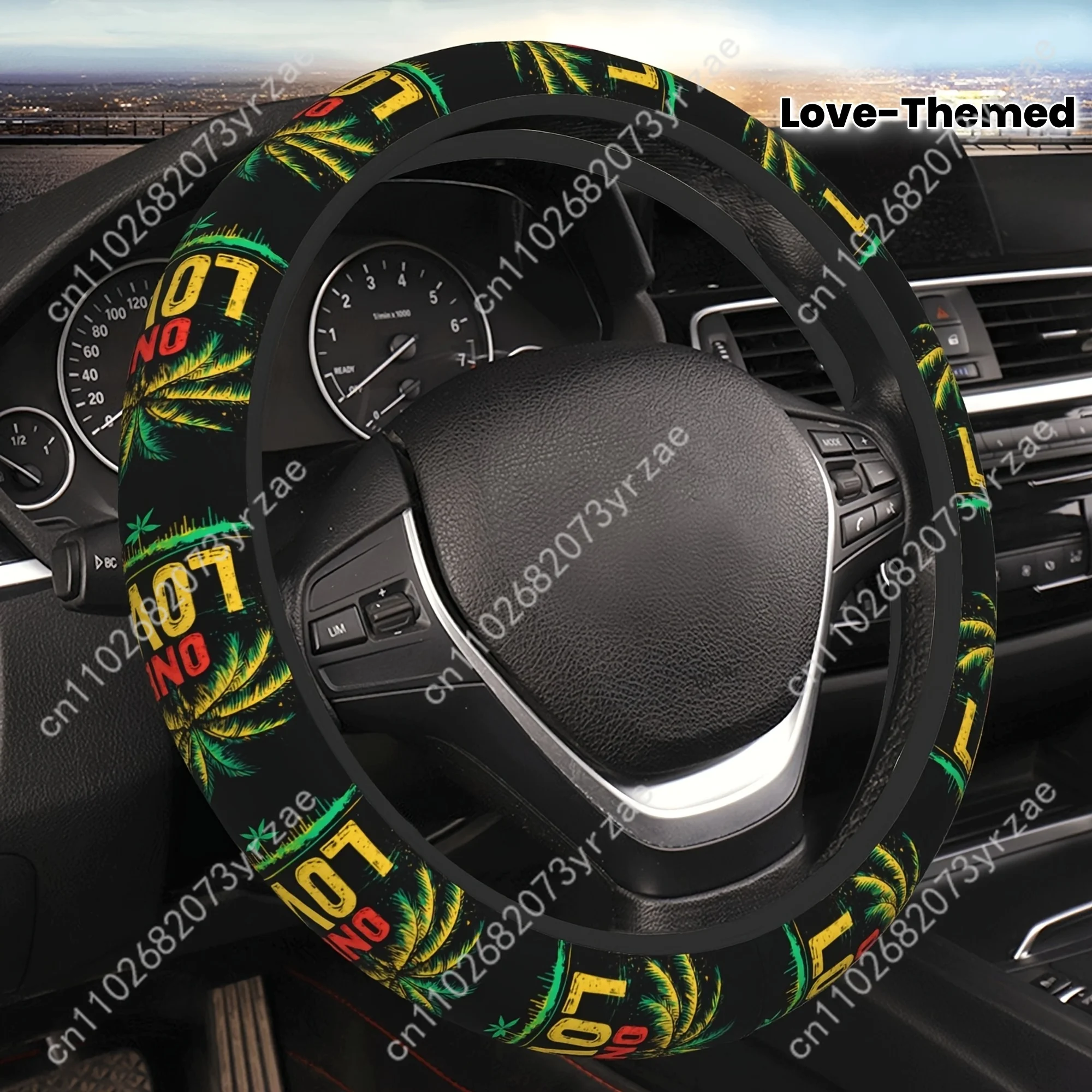 

One Love Car Steering Wheels Cover Universal Type Environmental Friendly Comfortablenon-slip Breathable Steering Wheel Wrap
