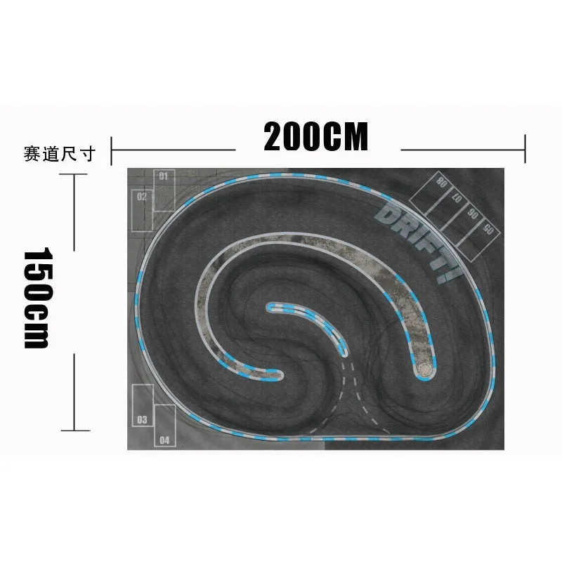 Scale RC Drift Racing Track - High Grip Simulation Carpet for Mosquito, GLD, DRZ Models & Hobbyists