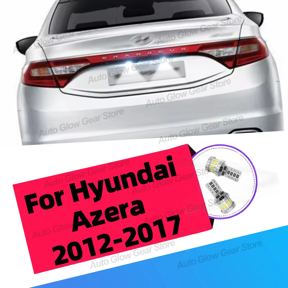 2Pcs LED License Plate Light 6000K White W5W T10 CANbus For Hyundai Azera 2012 2013 2014 2015 2016 2017