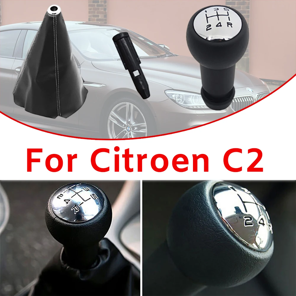 5 Speed Gear Shift Knob Lever Pen Adapter For Citroen C2 Enterprise C3 I II 2009-2016 III Pluriel Hatchback Accessories Parts