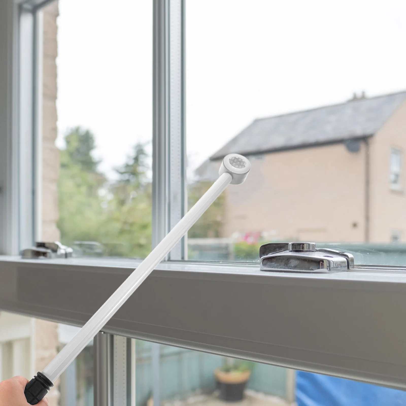 

O-Shaped Telescopic Window Push Pull Rod Multifunctional Anti Slip Handle for High Windows Curtains Blinds Home Use