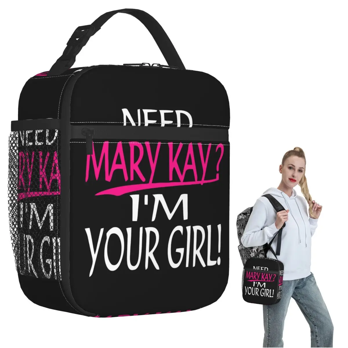 Need Mary Kay I_m Your Girl Mary Kay Insulated Lunch Bag for Women Children Leakproof Food Boxes Thermal Lunch Box Tote
