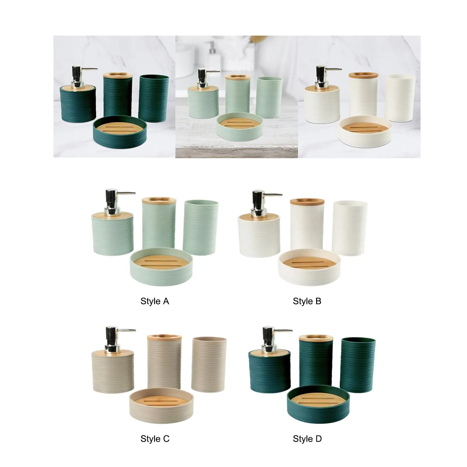 

4x Bathroom Accessories, Mouthwash Cup, Decorative, Modern, Complete Bathroom