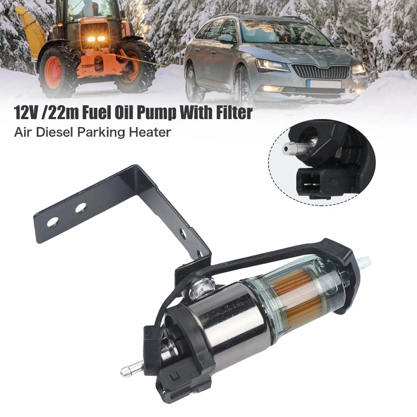 

Топливный насос для дизельного отопителя автомобиля с фильтром и кронштейном для замены, совместимый с воздушными отопителями 12 В мощностью от 1 кВт до 5 кВт