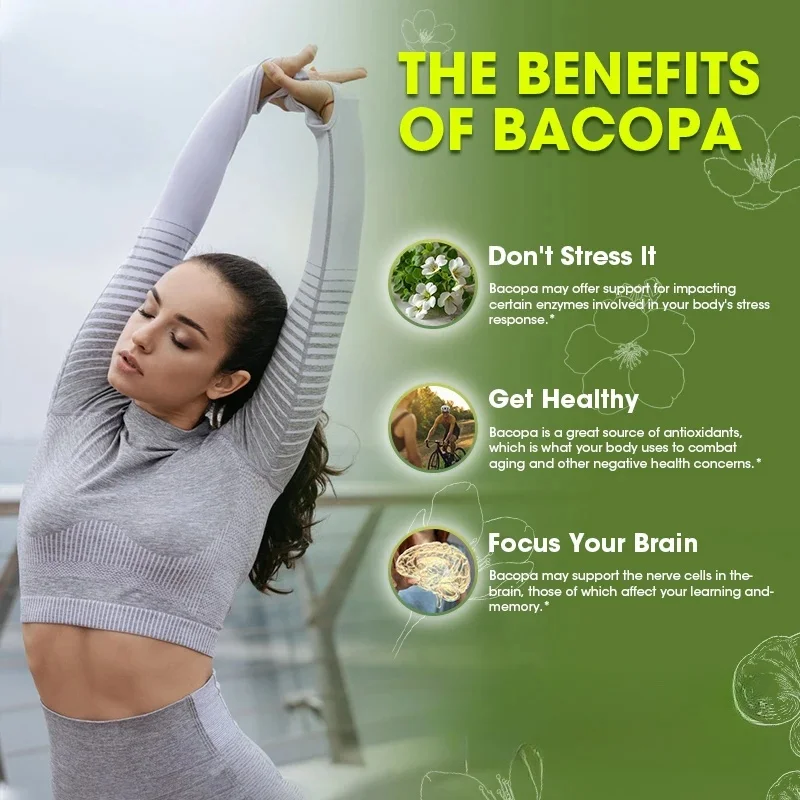 Vitality Bacopa Monnieri Capsule Boosts Brain Health Supports Performance Cognition and Focus Enhances Energy and Stamina