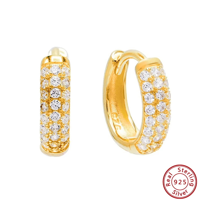 

Серьги из стерлингового серебра 925 пробы с оригинальным сертификатом, круглые серьги-клипсы с цирконием для женщин, прямые продажи с фабрики