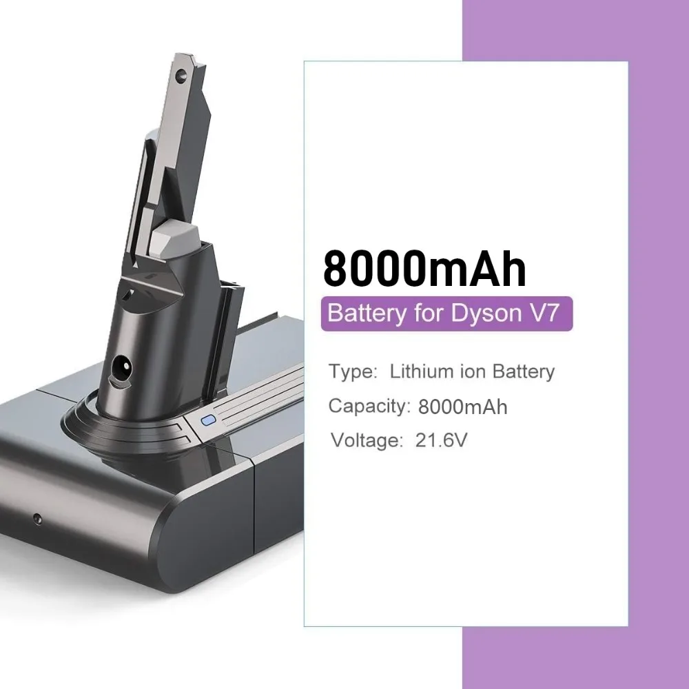 

Сменный аккумулятор для Dyson V7 8000 мАч для Dyson SV11 Motorhead V7 Animal Pro Trigger, беспроводной пылесос, электроинструменты