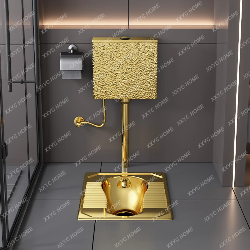 High-end gold stainless steel squatting toilet bar household bathroom toilet urinal squatting pit toilet