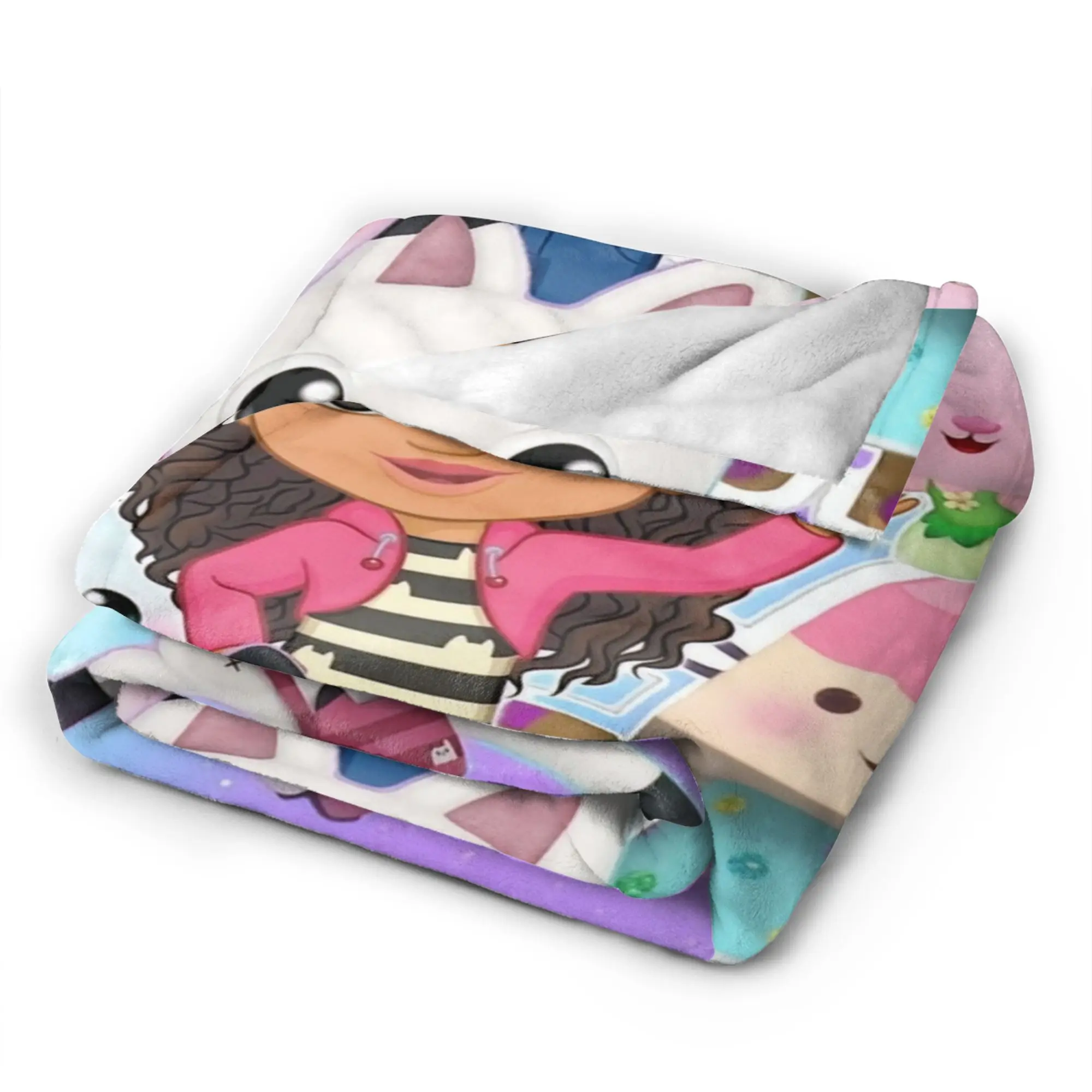 Gabbysed dollhouses Warm Soft Blanket  Girls Boys Plush Throw Blanket Novelty Couch Chair Flannel Bedspread Sofa Bed Cover