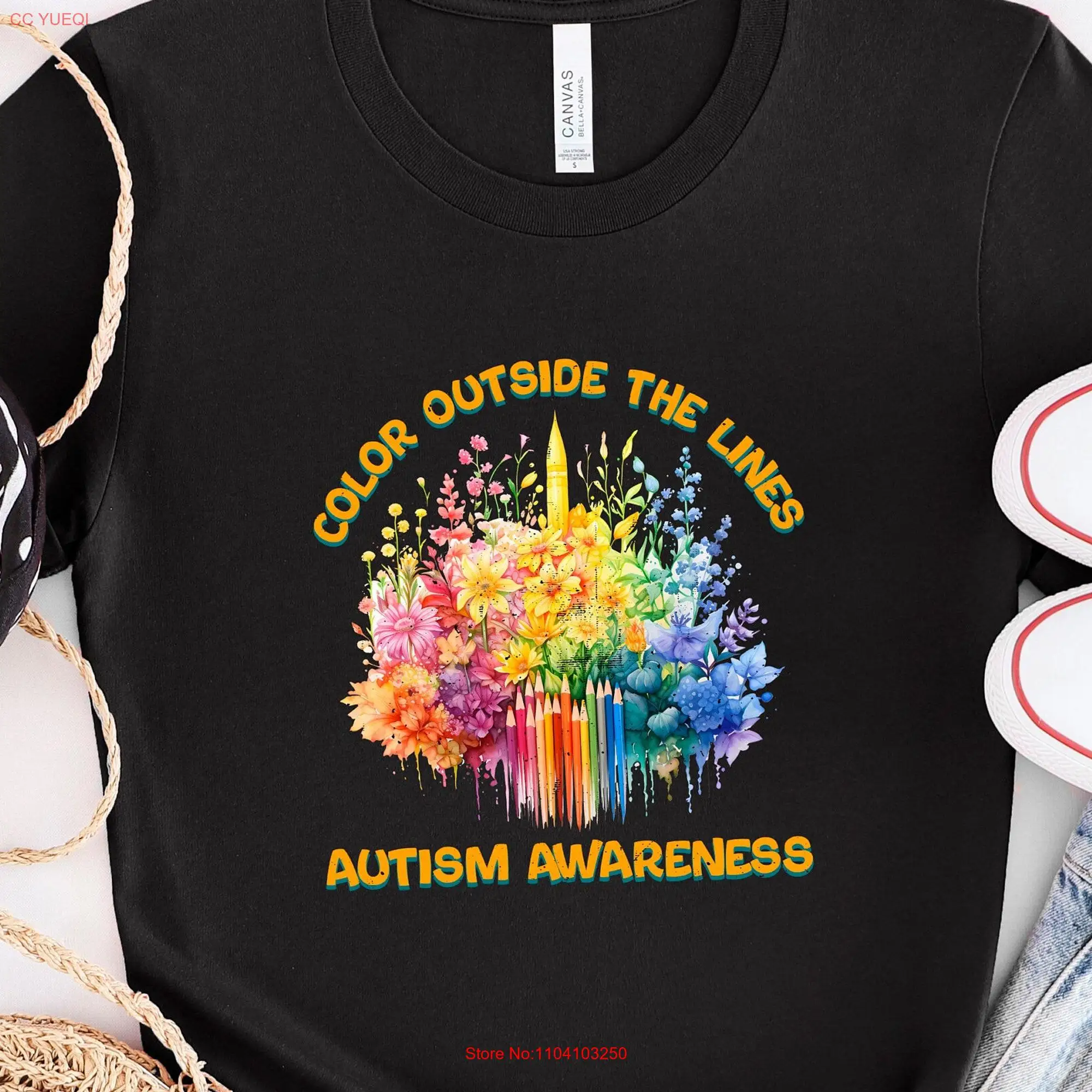 Color Outside The Line T Shirt Autism Awareness Acceptance Neurodiversity Spread Kindness long or short sleeves