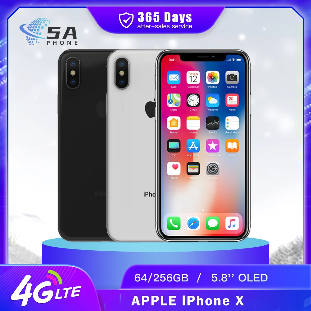 Original iPhone X 4G Mobile Phone Face ID 3D Touch 64GB/256GB HDR10 5.8