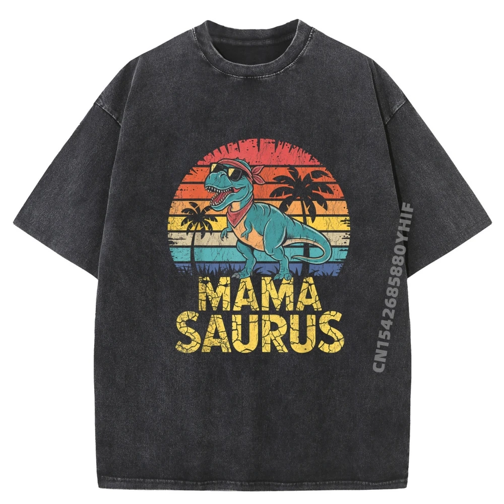 

Mamasaurus T Rex динозавр мама Saurus одинаковые черные футболки с рисунком для всей семьи мужские забавные подарки повседневная стираная рубашка