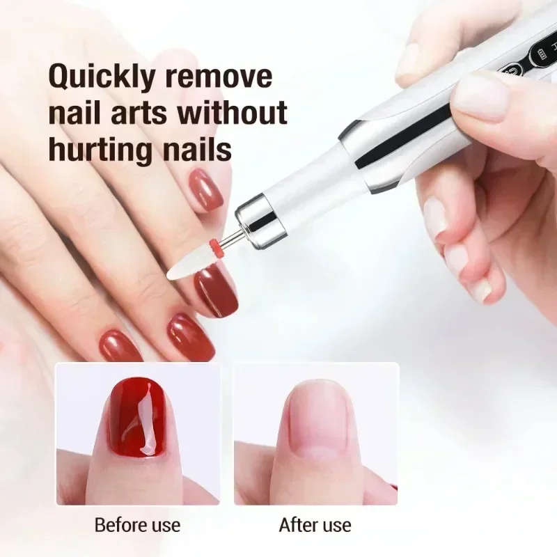 Electric Nail Polisher Drill Bits Professional Nails Grinding Polishing Art Sanding File Pen Removal Dead Skin Manicure Machine