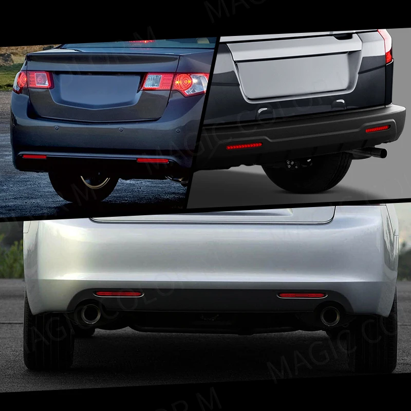 Magic colorM Rear Bumper Reflector Light For Honda Accord Odyssey CR-V Acura TSX Element LED Turn Signal Warning Brake Lamps