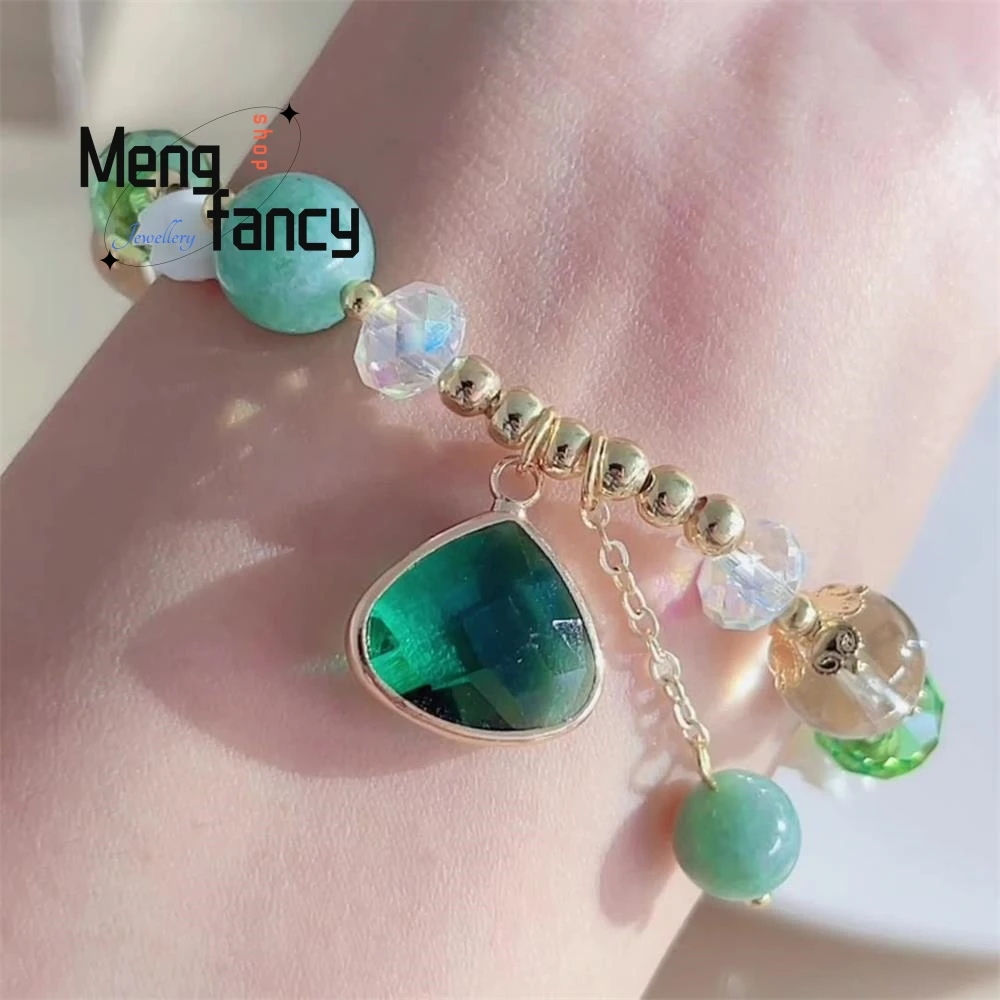 

Natural For Girls Mori Holiday Style Macaron Crystal Beaded Bracelet Accessories Exquisite High-grade Popular Fashion Jewelry