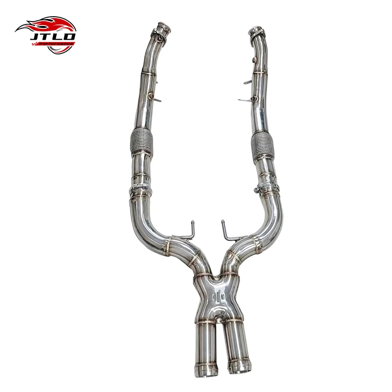 High Performance 304 Stainless Steel Straight Exhaust Downpipe For Mercedes Benz S63 5.5 Liter Downpipe