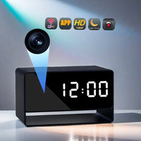 Mini Clock Alarm Clock Wifi Hidden Camera Night Vision 1080 Wireless IP Camera Motion Detection Remote Monitor 1080 HD Display