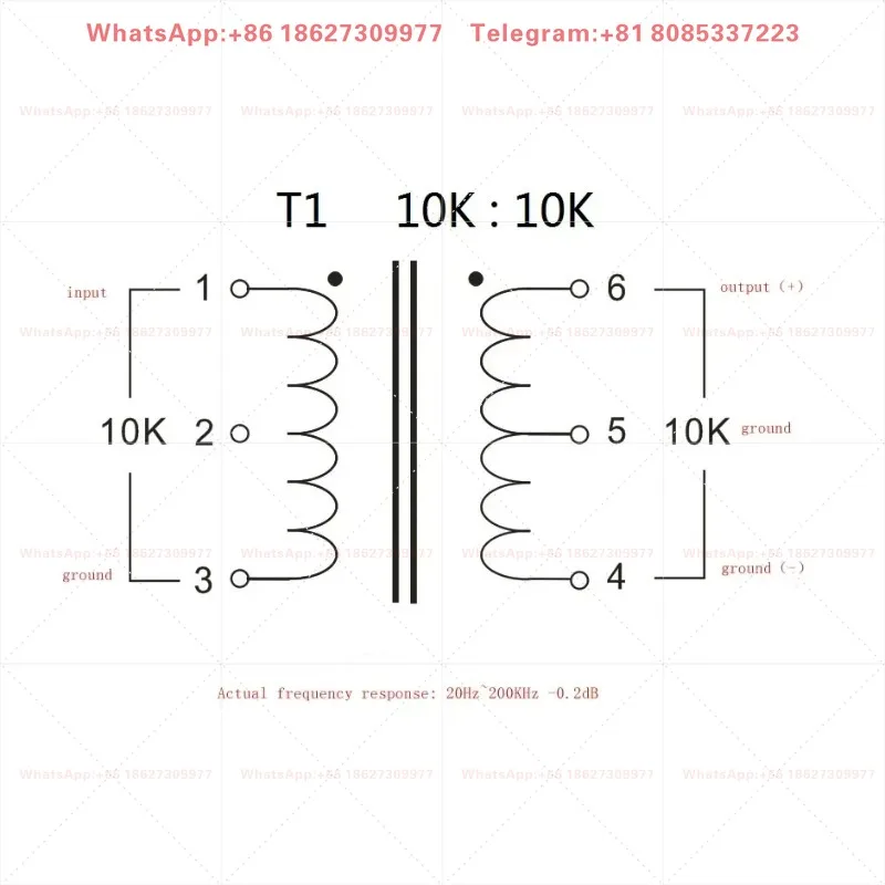 10K audio isolation transformer with permalloy shield, anti-interference, pre-signal transformer, 20-200KHz -0.2dB