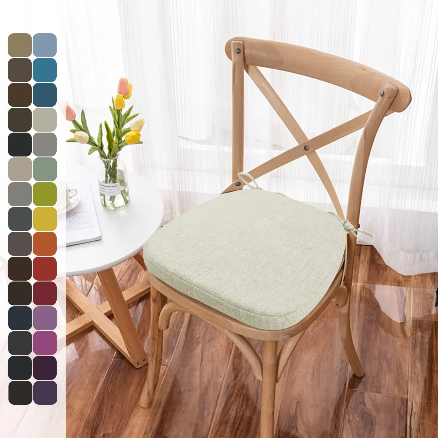 Chair Pads with Ties Non-Slip Bottom Bench Cushions Horseshoe Seat Cushion For Dining Room/Office/Hotel/Garden Chairs